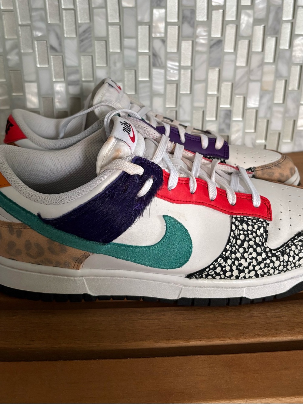 Nike Dunk Low SE Safari Mix White Multi Color Womens  DN3866-100  11W 9.5 Men’s